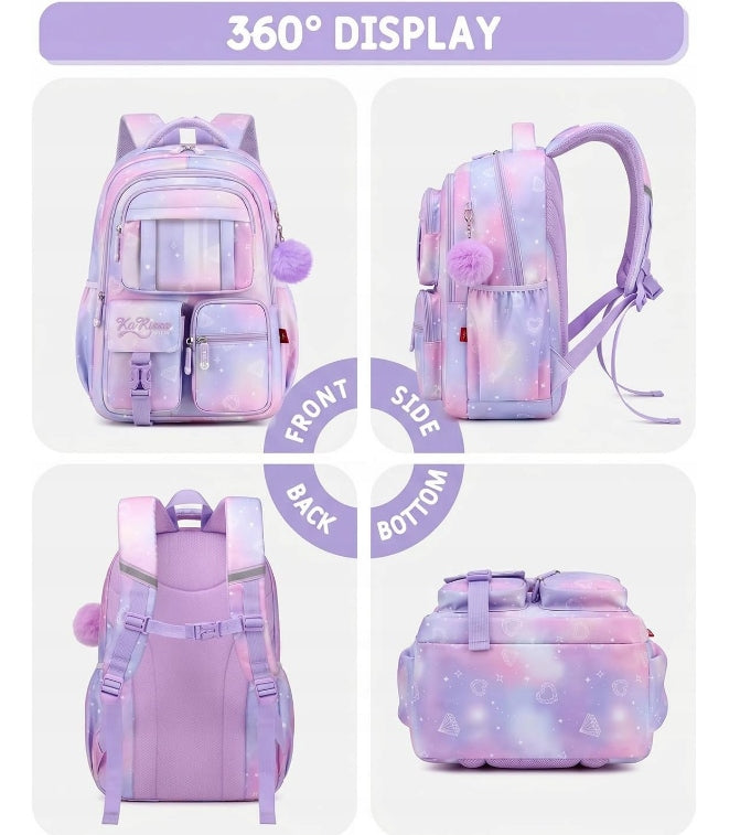School Backpack Girls Lightweight Waterproof 44cm Lilac Manufacturer code 1433