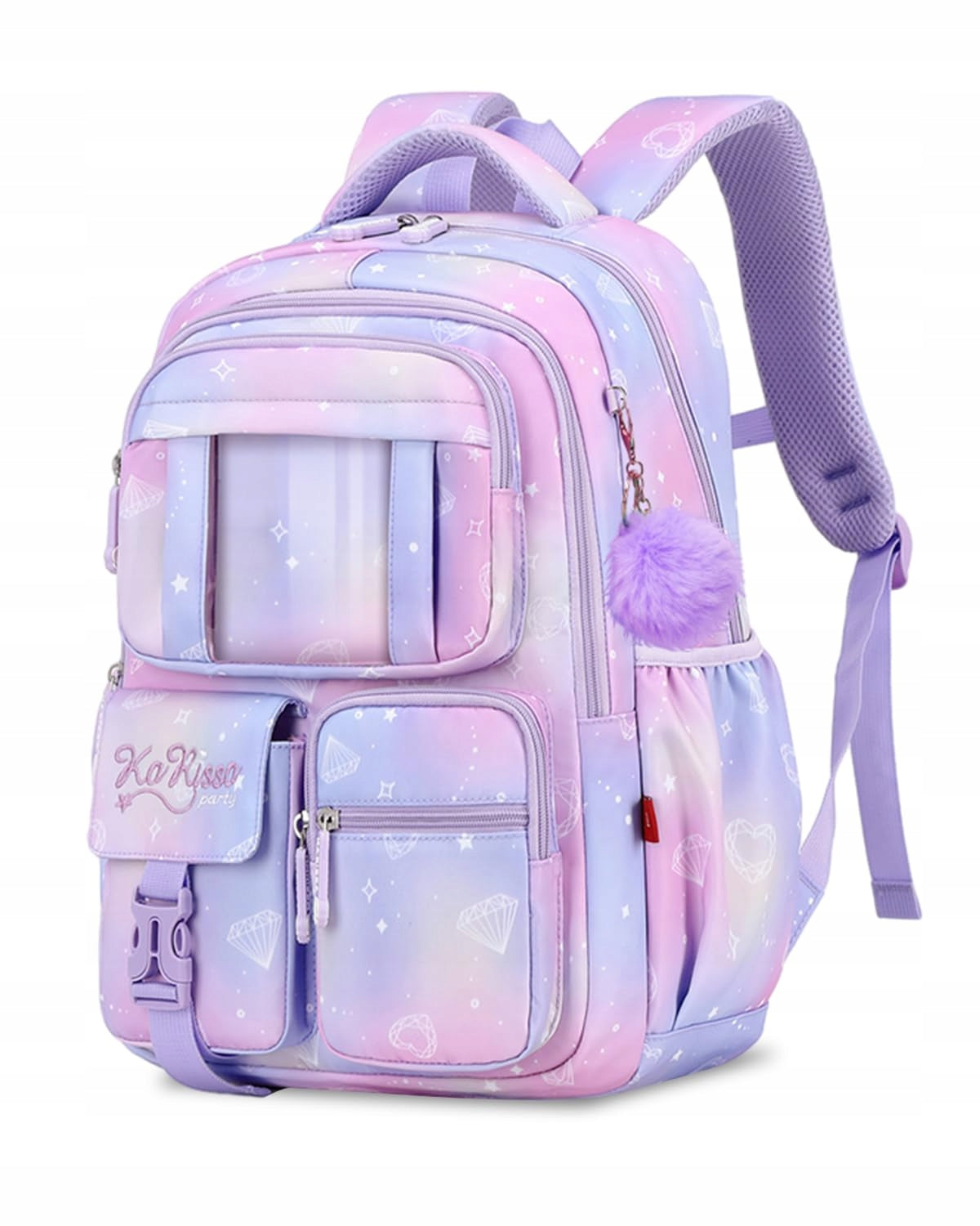 School Backpack Girls Lightweight Waterproof 44cm Lilac