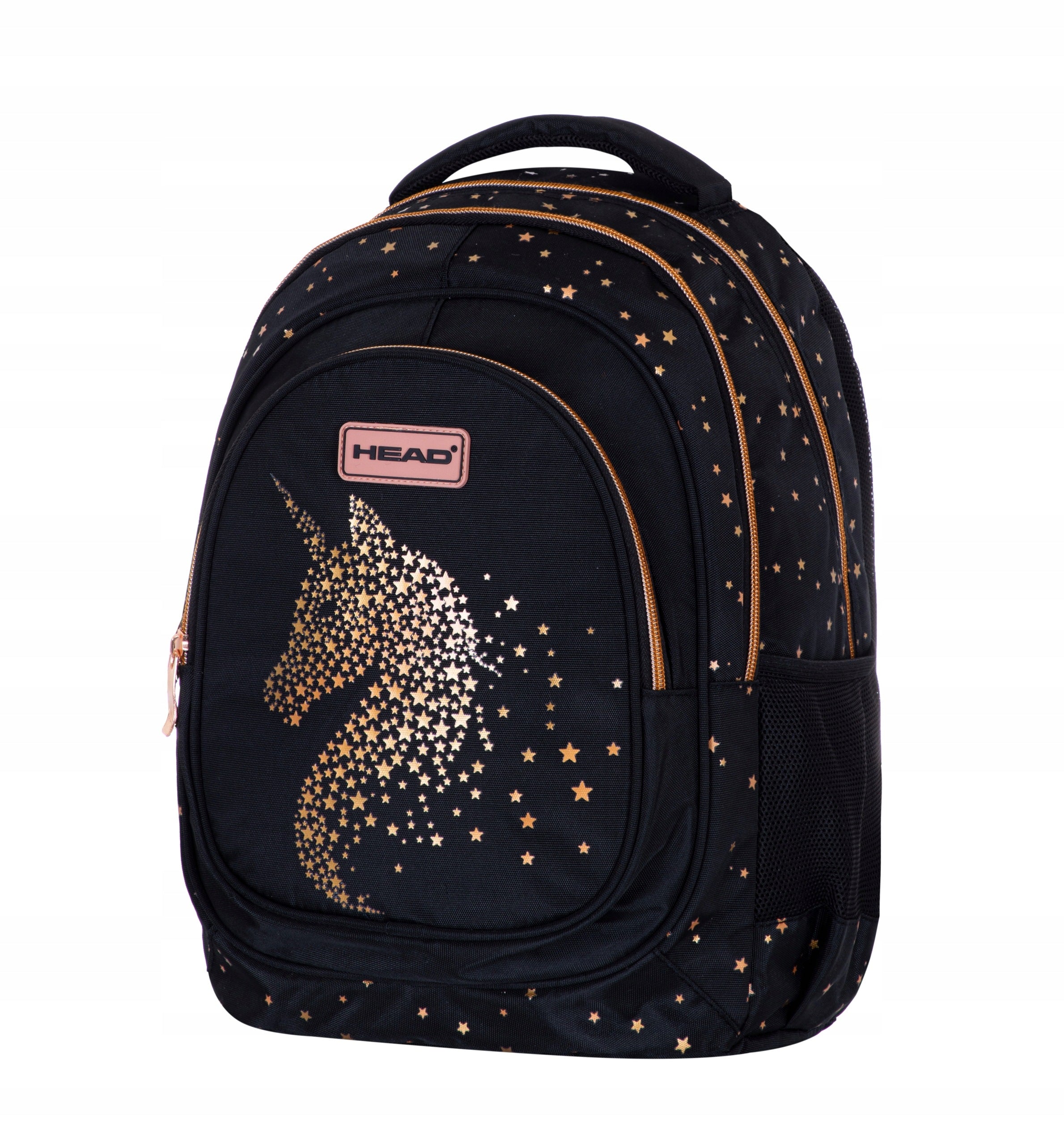School Backpack HEAD Unicorn Black Gold Packaging status original