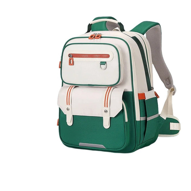School Backpack Kids Boys Girls Sea Green White Large