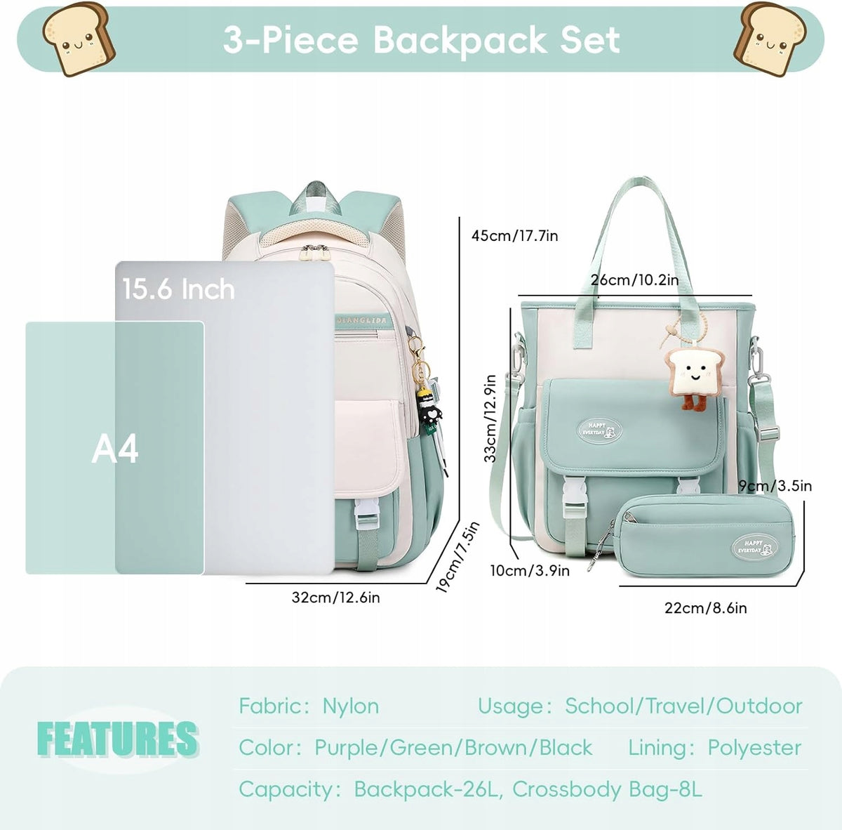 School Backpack Multi-Chamber School ELEGANT SET BAG BACKPACK PENCIL CASE Manufacturer code PLECAK SZKOLNY TORBA NA RAMIĘ PIÓRNIK ZESTAW