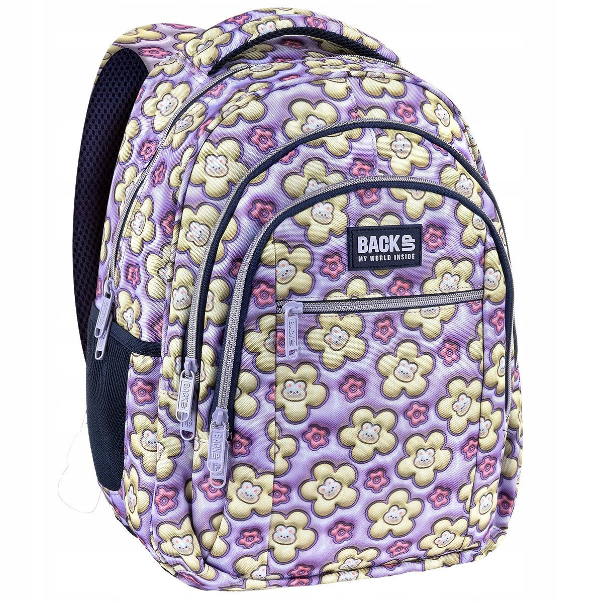 School Backpack Pastel Bunnies 3D O43 Derform PLB8043