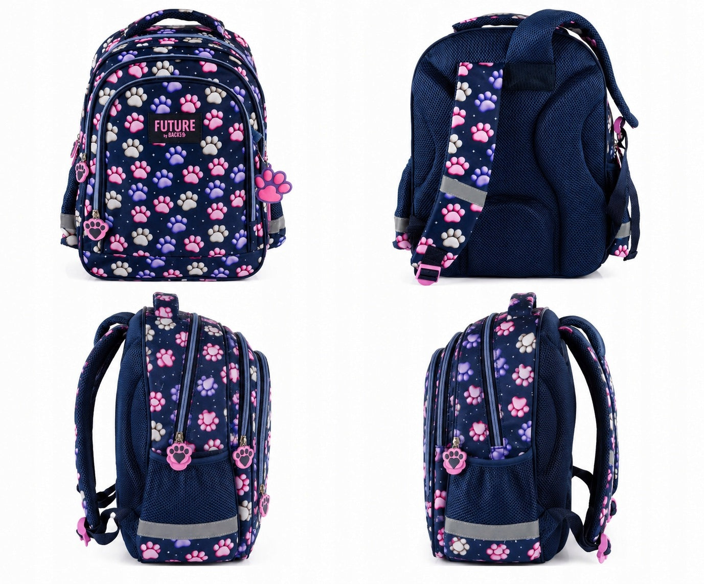School Backpack Paws BackUP DERFORM Girls' 2 Ergonomic Chambers 38cm