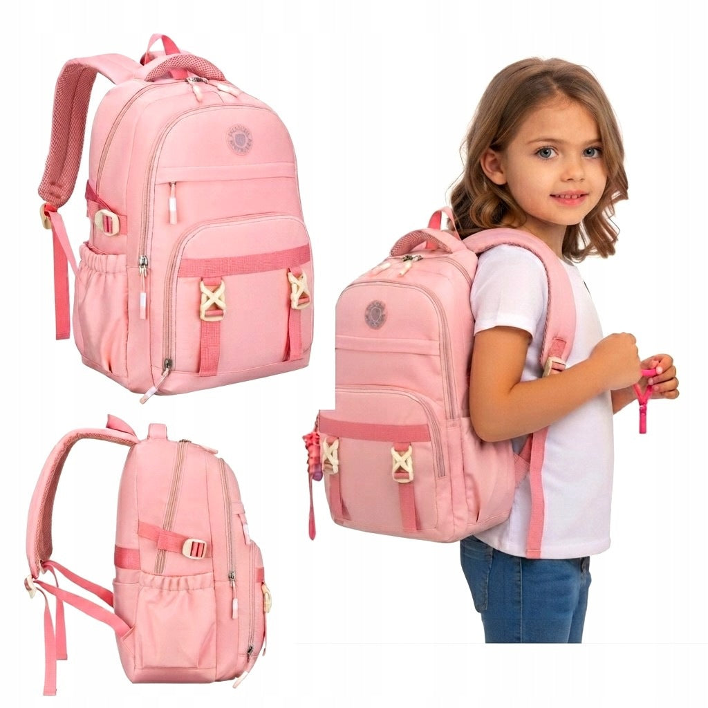 School Backpack Pink For Girls Spacious Lightweight A4