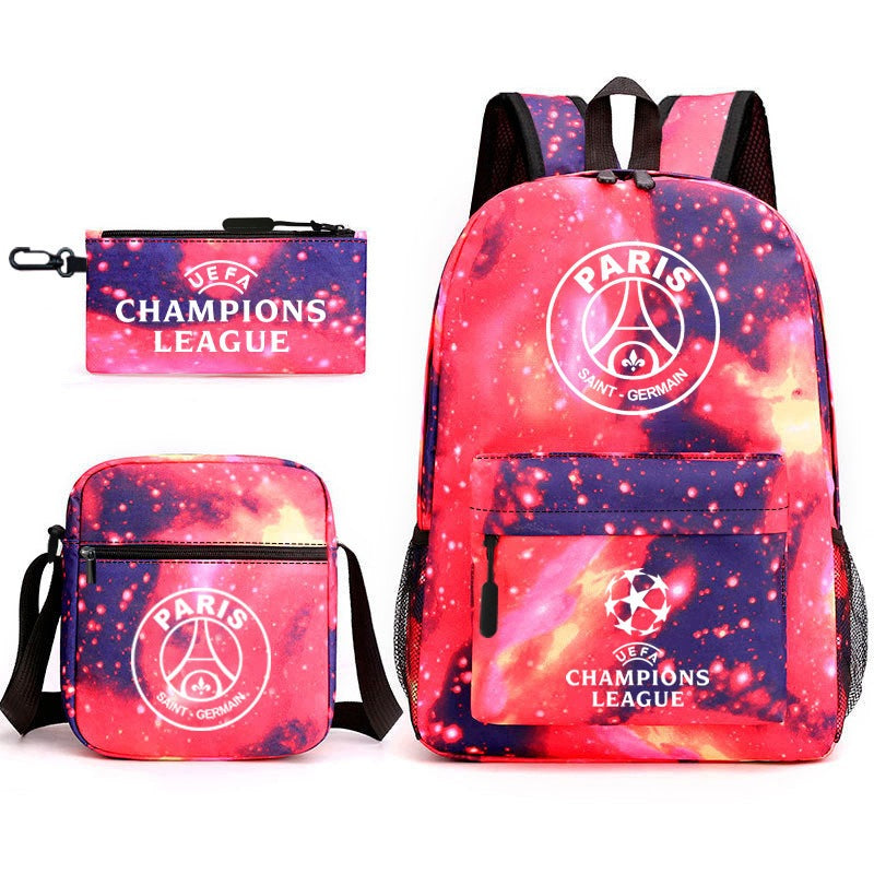 School Backpack Soccer Club Backpack Set: 3-in-1 Lunch Bag and Pencil Case