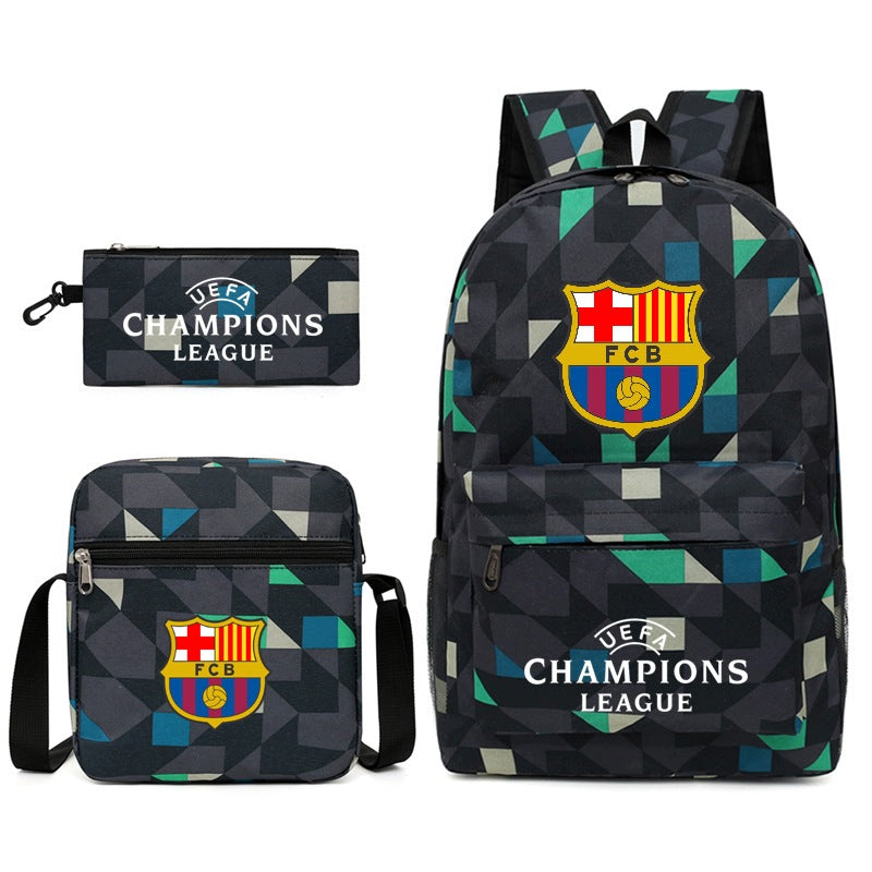 School Backpack Soccer Club Backpack Set: 3-in-1 Lunch Bag and Pencil Case