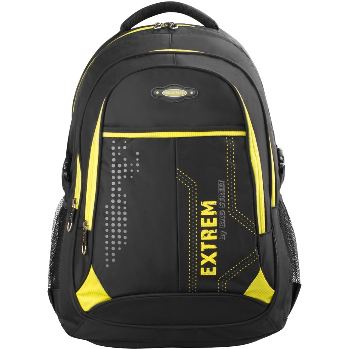 School Backpack Solid Black Urban Sports Spacious Waterproof For Work
