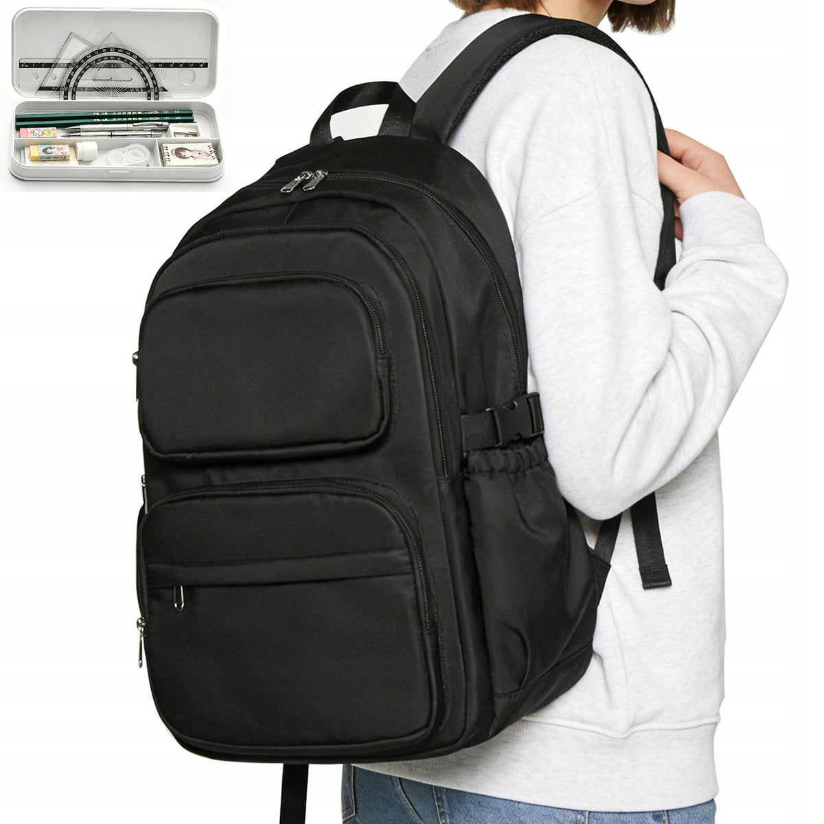 School Backpack Teen Girls boy A4 Large Capacity Laptop Backpack 15.6 inch