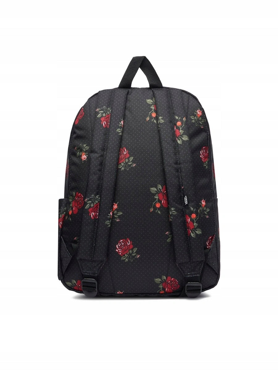 School Backpack Vans Old Skool Classic Backpack Black 22L Black Roses Flowers Manufacturer code VN000H4YBRR