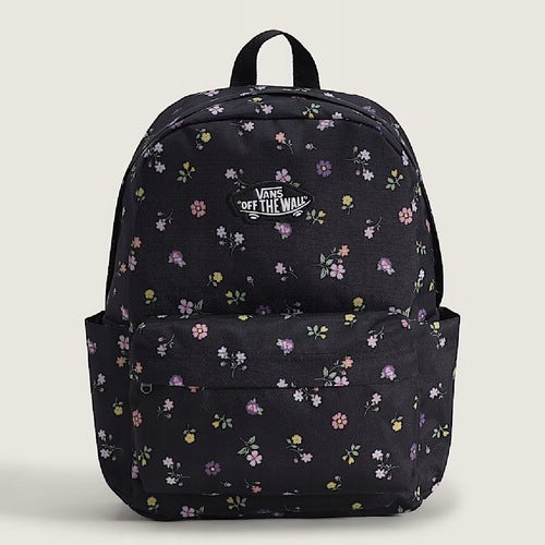 School Backpack Vans Old Skool Grom Backpack 18L Black Flowers