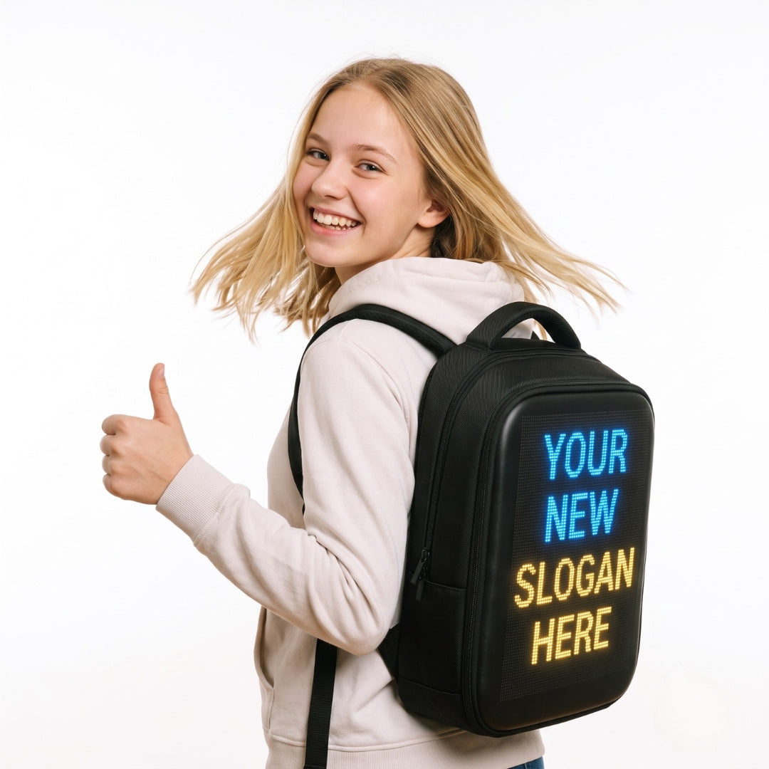 School Backpack Youth Black LED Display Bluetooth App Brand no brand