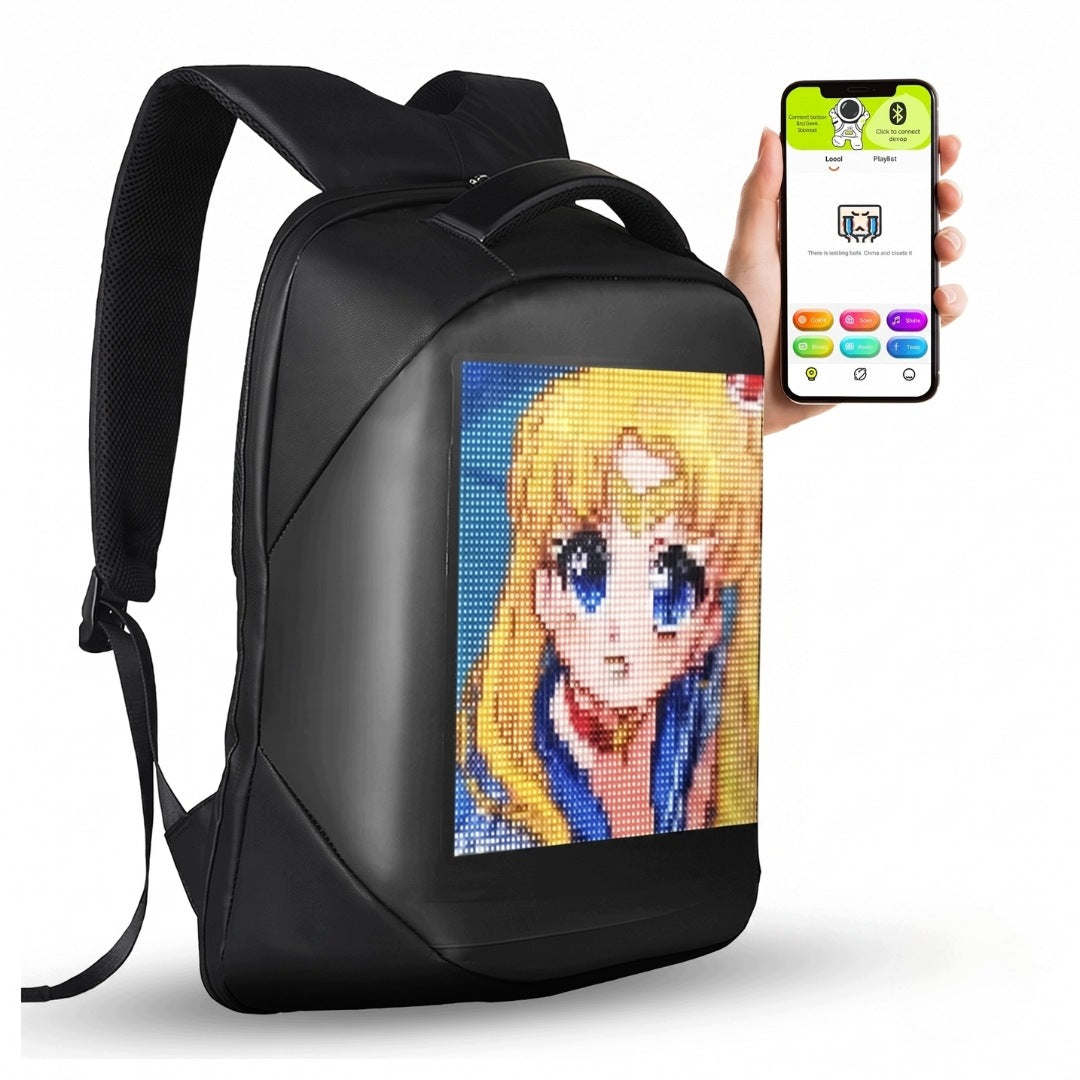 School Backpack Youth Black LED Display Bluetooth App