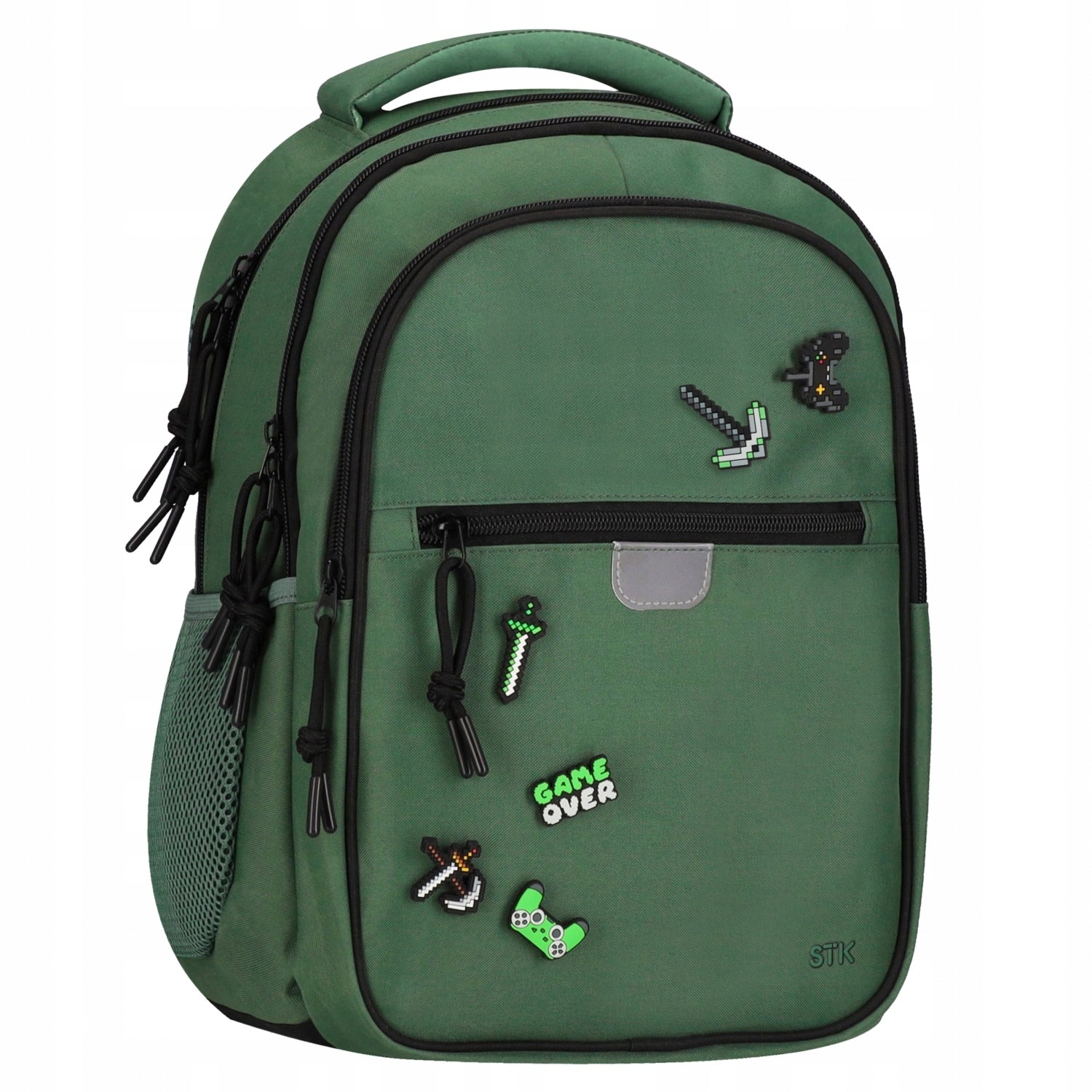 School Backpack Youth Class 3+ For Boys Multi-Chamber Pins Green Packaging status original