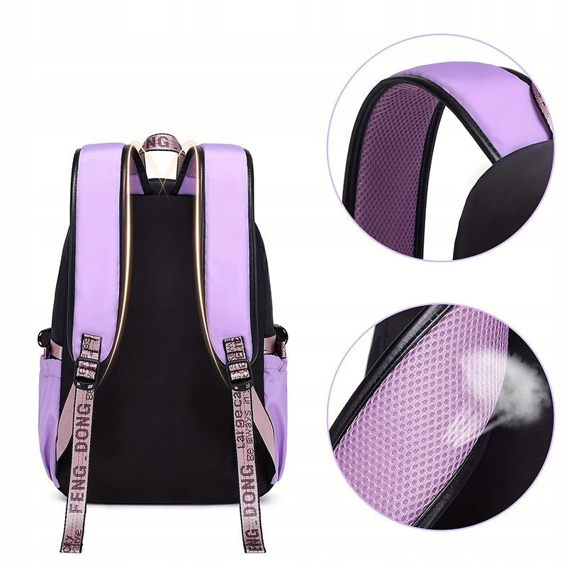 School Backpack Youth Satchel Multi-Chamber Pencil Case Bum Bag USB Set Brand no brand