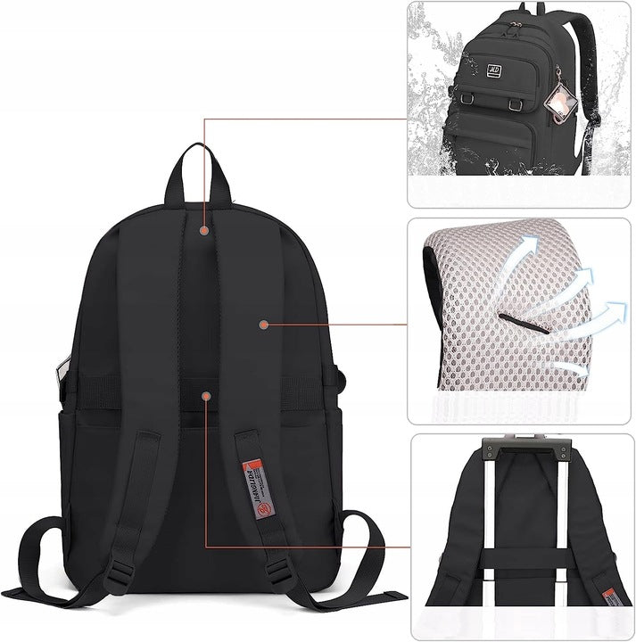 School Backpack Youth Schoolbag For Girls Boy Black For 1-3 Brand no brand