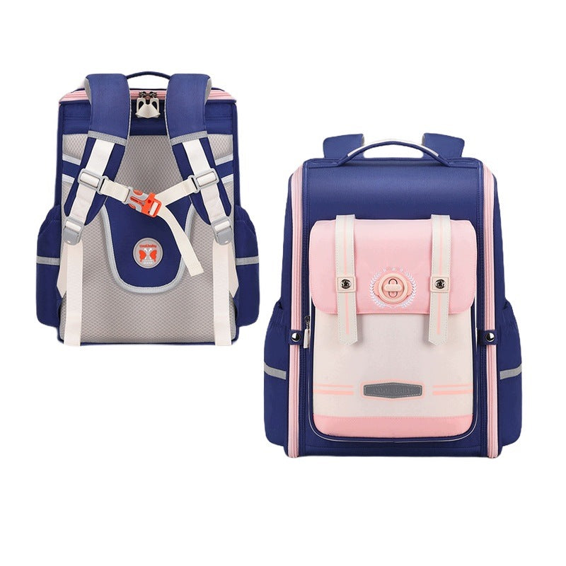 School Backpack for Boys and Girls Blue Pink Small