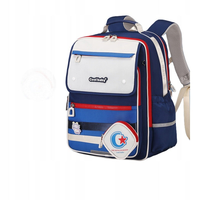 School Backpack for Boys and Girls Blue-Red Large With