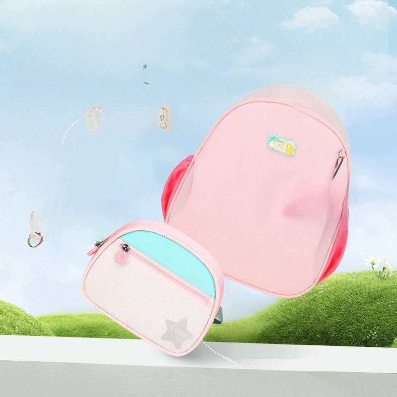 School Backpack for Children 3-4 Years Pink and Green Lightweight For Kindergarten Brand no brand