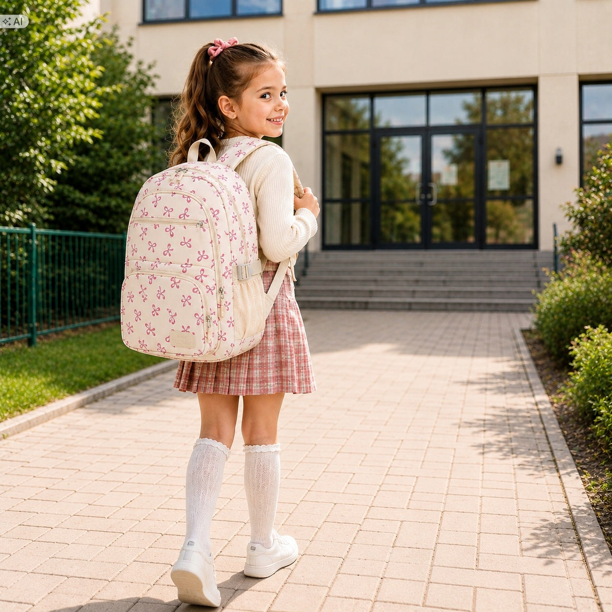 School Backpack for Girls Schoolbag 3in1 Pencil Case Breakfast Class 1 3 Packaging status original