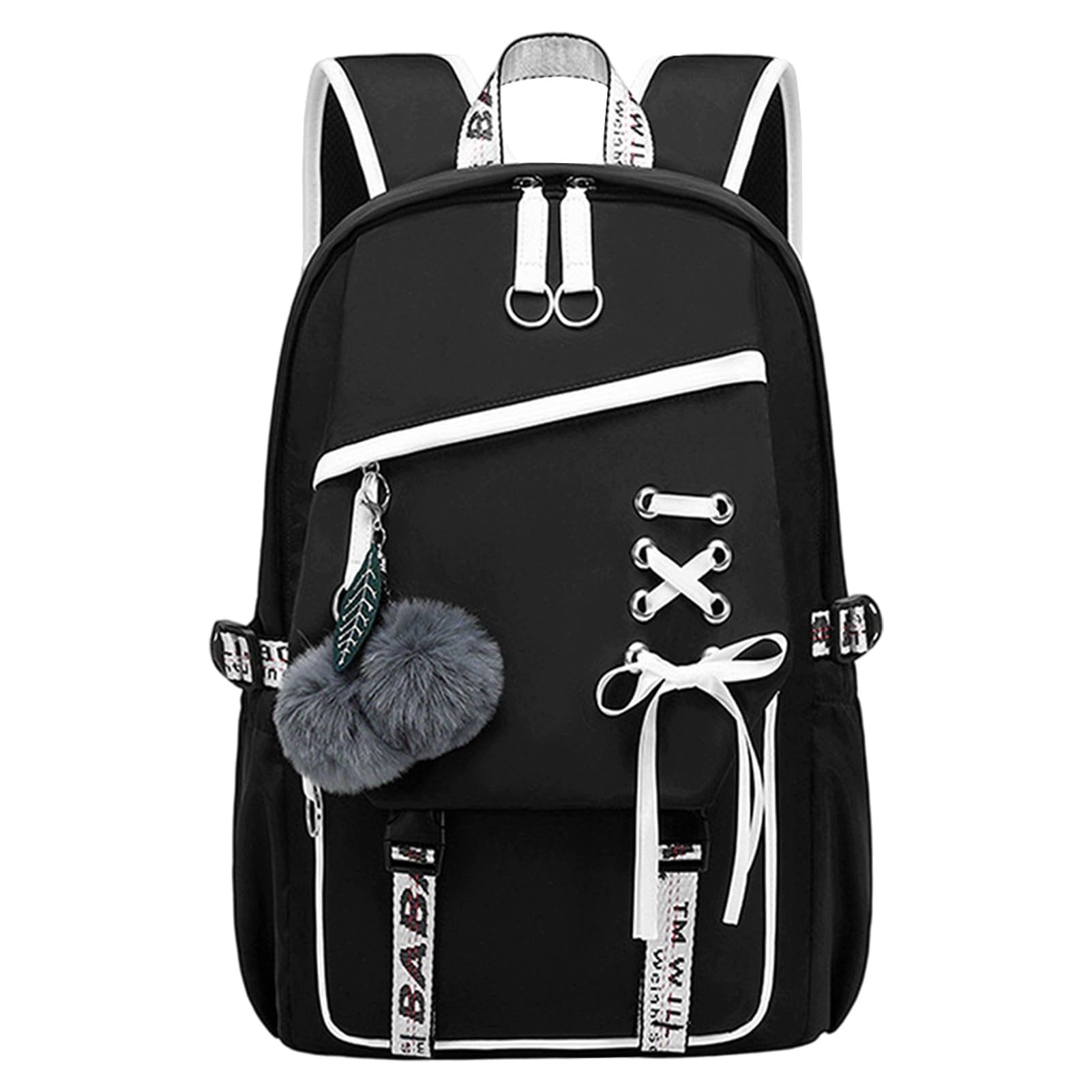 School Backpack for Girls and Teens - Black