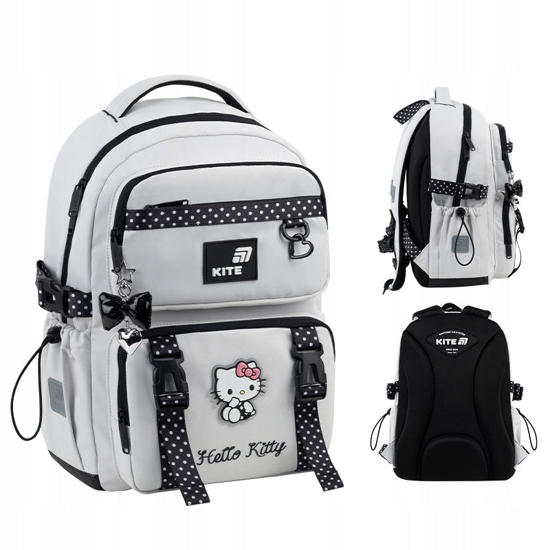 School Backpack for Girls with Orthopedic Keychain Hello Kitty Kite
