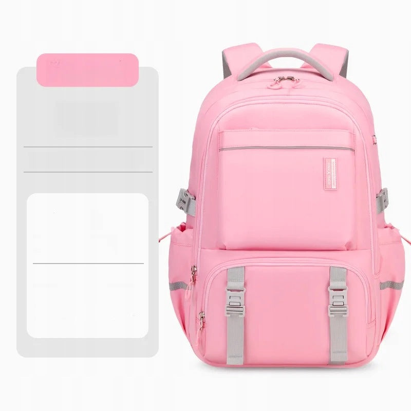 School Backpack for Medium and Higher Students Pink Spacious