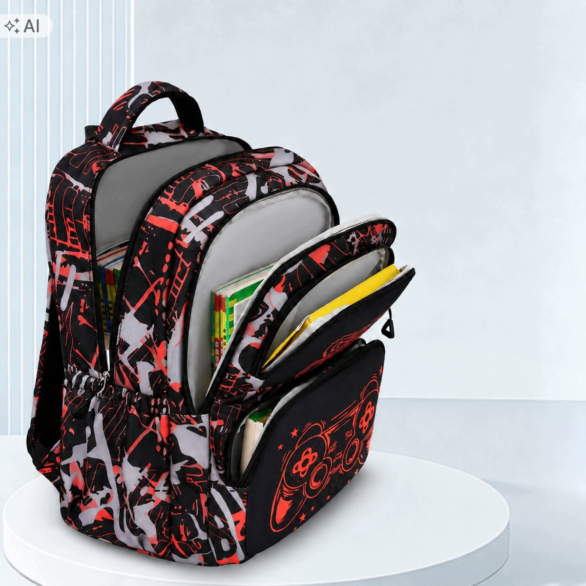 School Backpack for Player 3in1 Game Over Pencil Case Thermal Bag Red Packaging status original