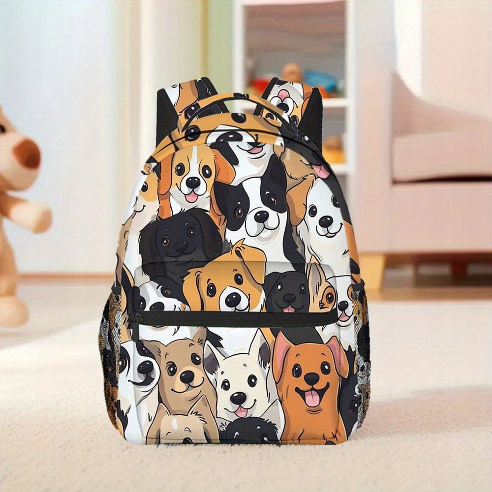 School Backpack with Trendy Dog Print - Lightweight and Durable