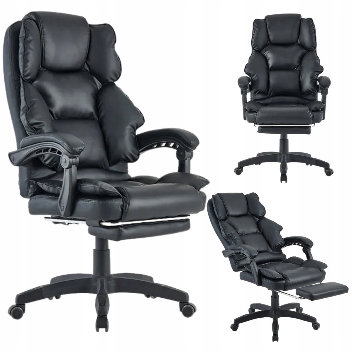School Chair Swivel Desk Chair Footrest Black for School