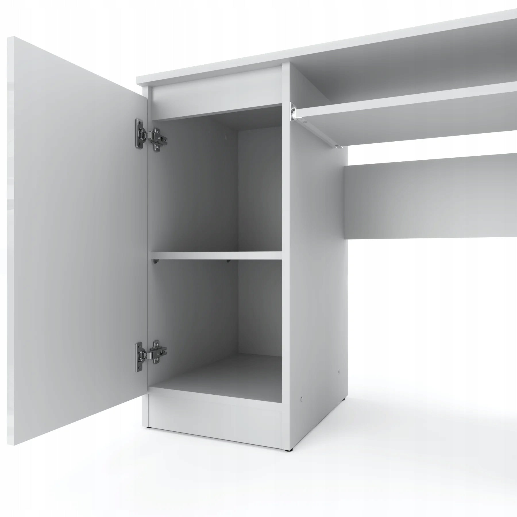 School Computer Gaming Desk White Gloss 90 CM With 2 Shelves EAN (GTIN) 5905123204395