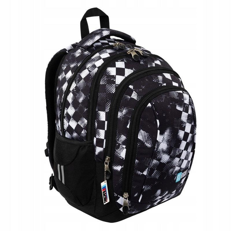 School Set BACKPACK Pencil Case Bag Chessboard Racing Race Check Manufacturer code ZES009525