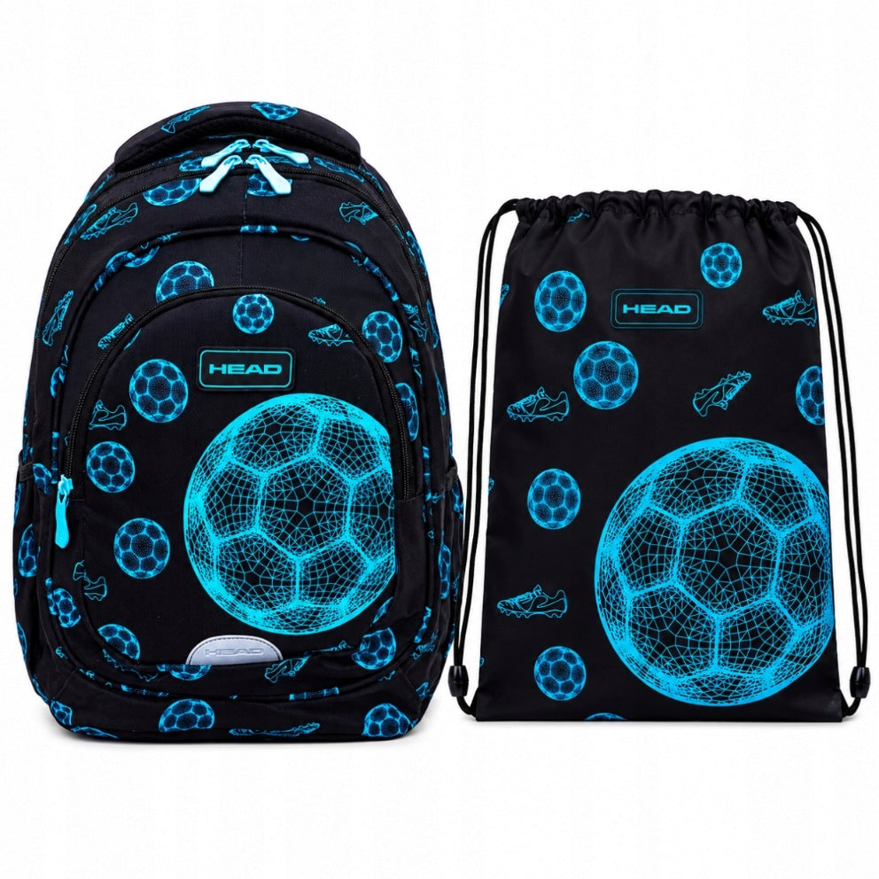 School Set Backpack Bag HEAD For Boy Football Fan