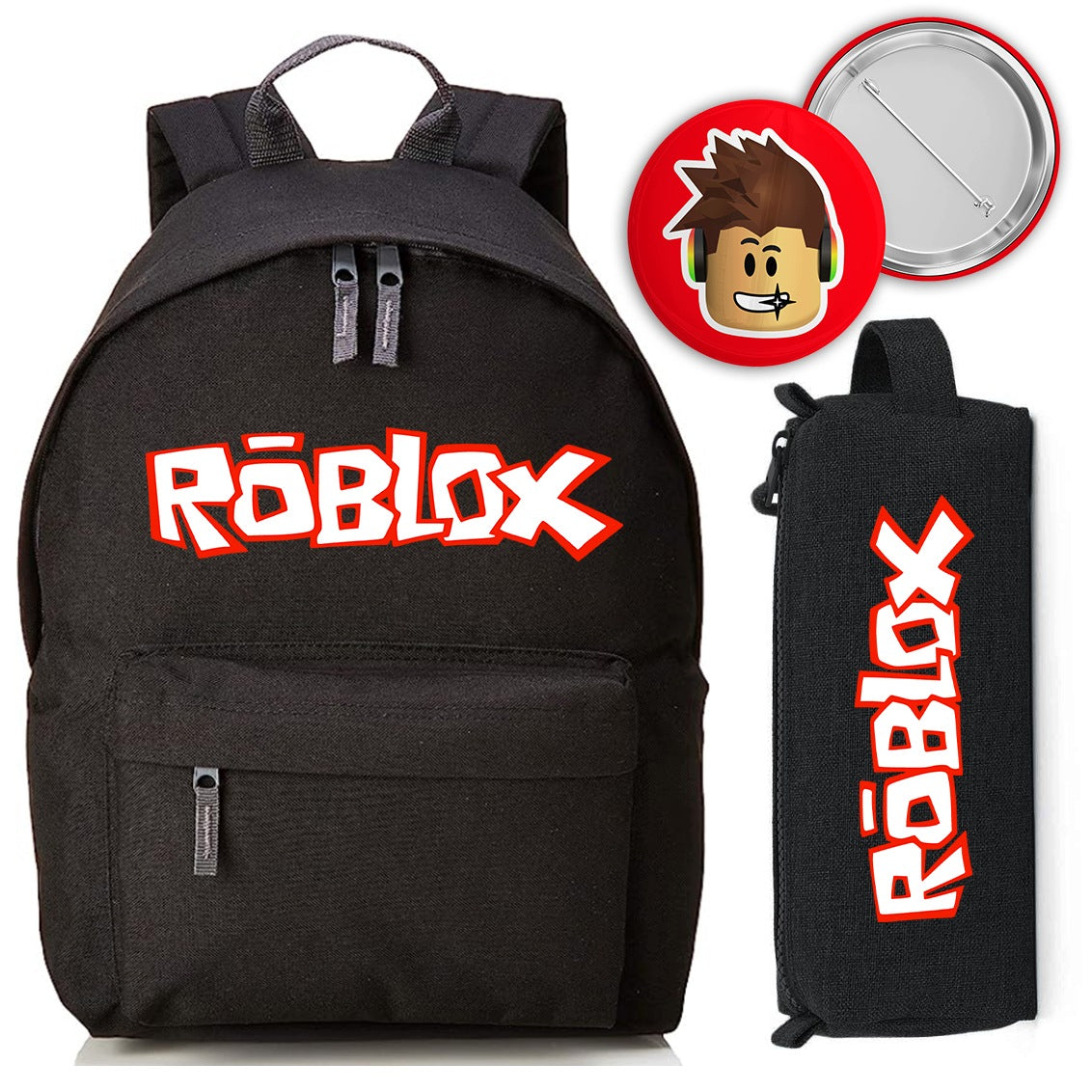 School Set Backpack + Pencil Case + Pin ROBLOX For School Gift Designs