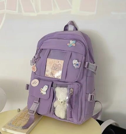 School Set School Backpack School Pencil Case Keychains Pins (D087) Brand K&M