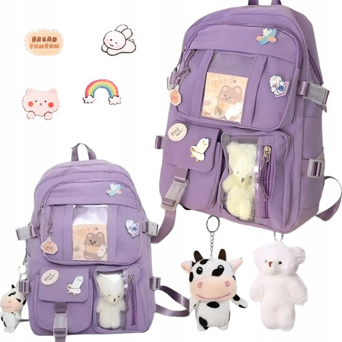 School Set School Backpack School Pencil Case Keychains Pins (D087)