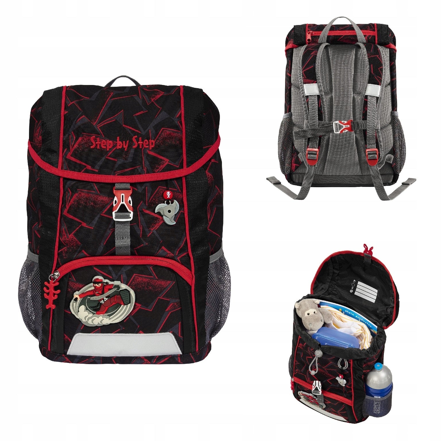 School backpack 13L class 1 - 3 ergonomic reflective satchel