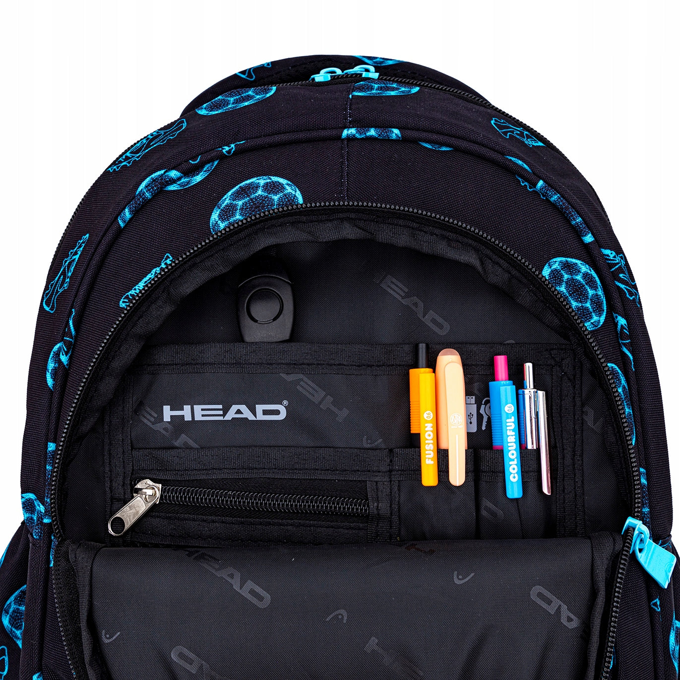 School backpack 27L Head Football fan 3 compartments, AB300 for boy class 4-8 Packaging status original