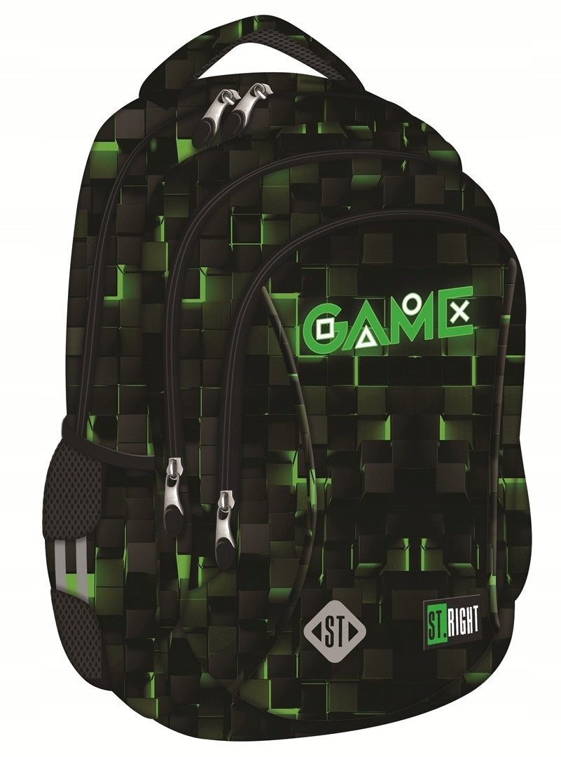 School backpack 3 compartments Green Game ST.RIGHT Manufacturer code 681516