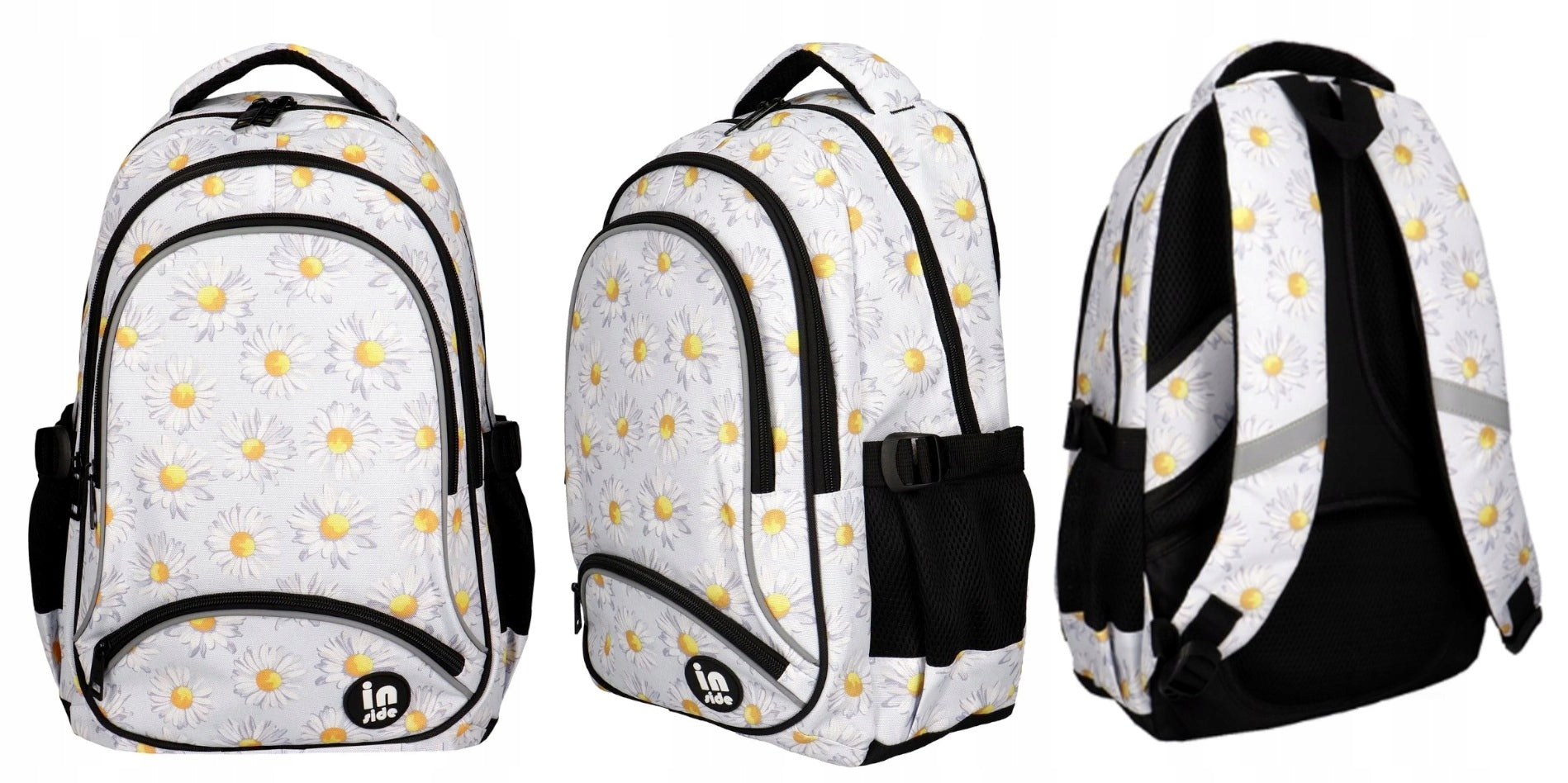 School backpack 3 compartments flowers Margarets Incood Brand Incood