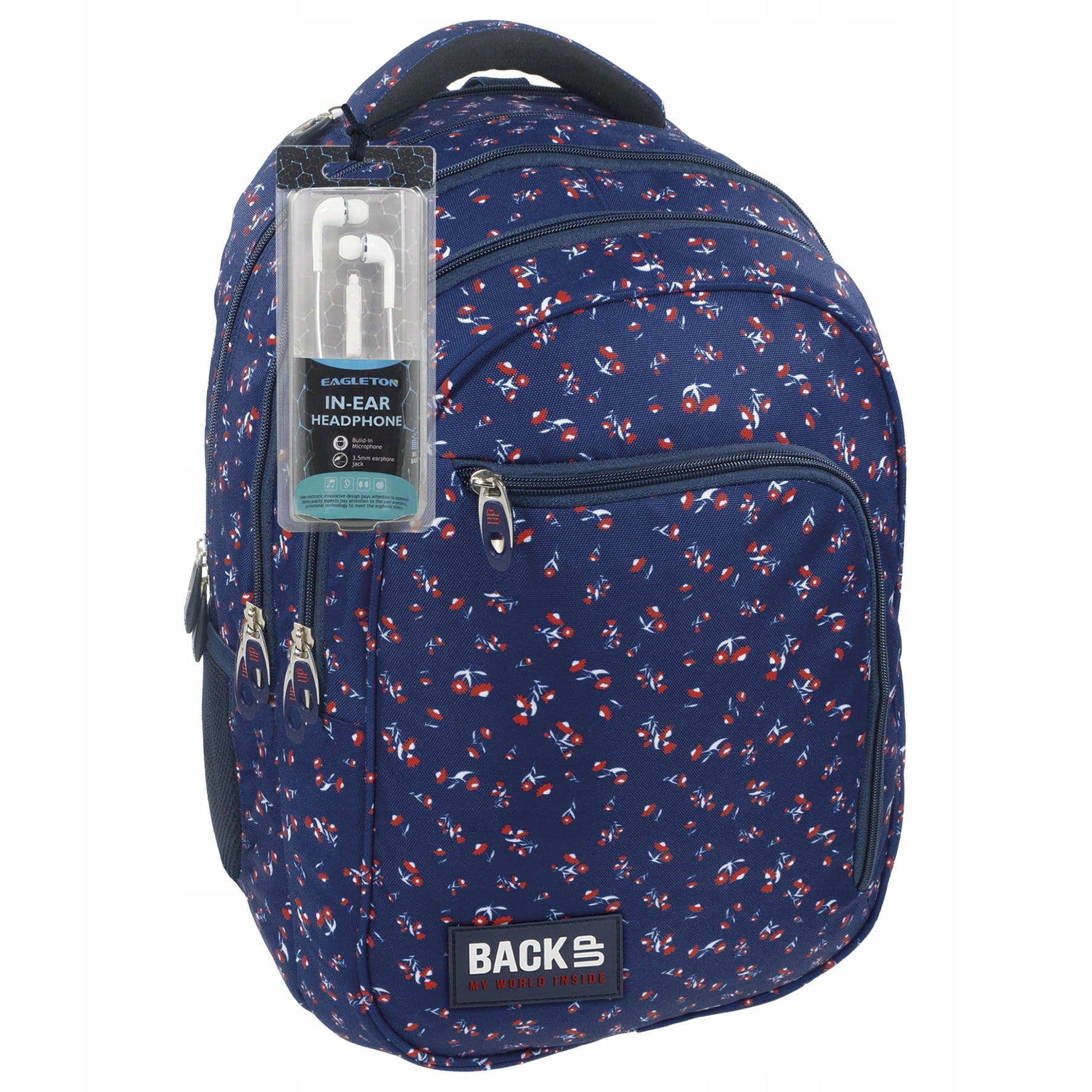 School backpack 3 compartments plus HEADPHONES FREEBIE Backup
