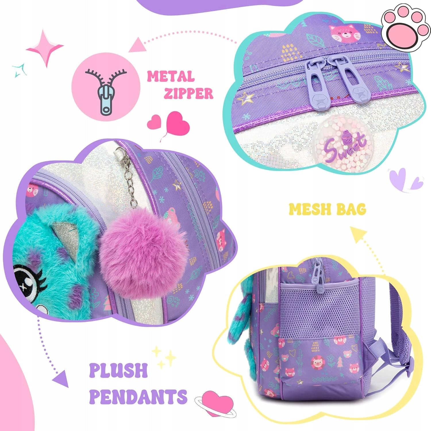 School backpack 3in1 multi-chamber A4 + lunch bag + pencil case set Brand no brand