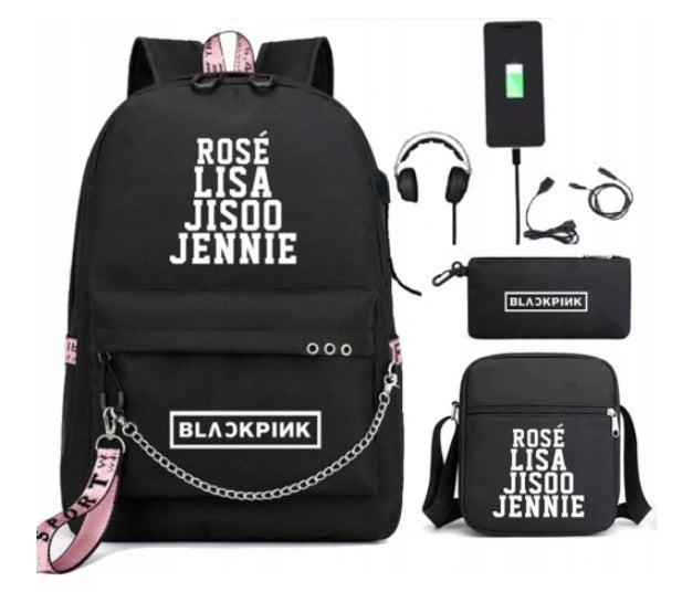 School backpack BLACKPINK LISA ROSE JISOO black 4 l
