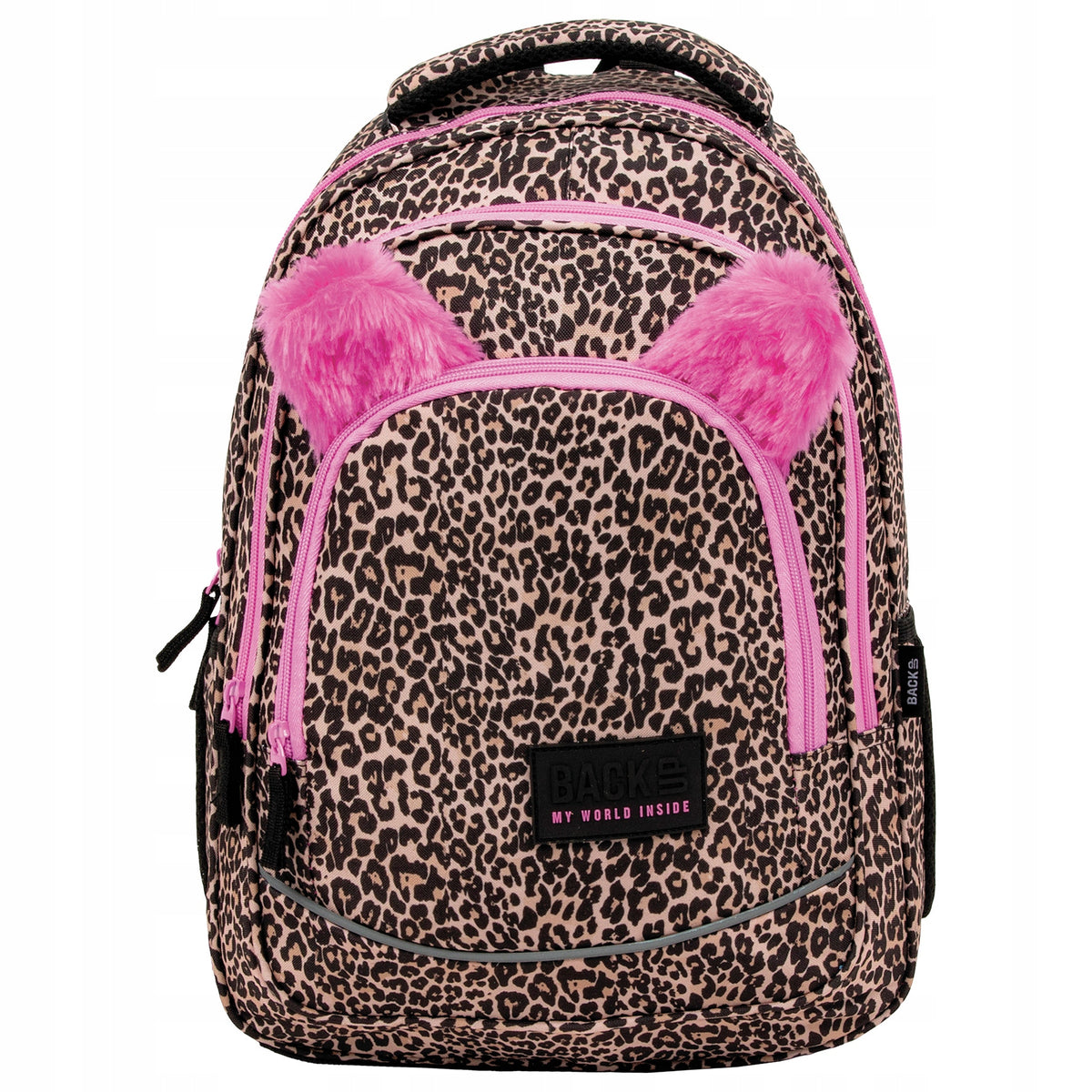 School backpack Back Up in leopard print with ears LAMPART X05 Brand Back Up