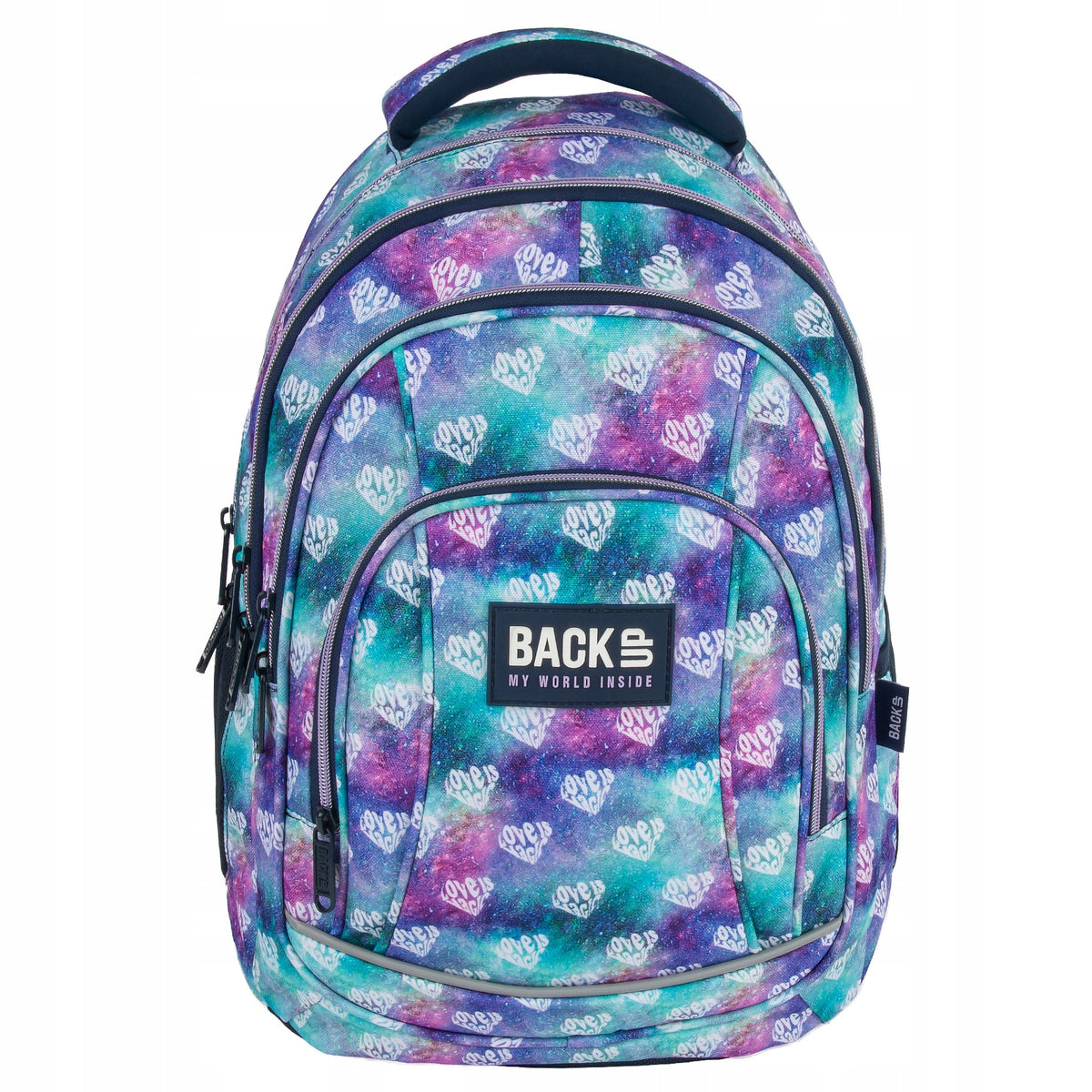 School backpack BackUP 26 L heart diamonds, MAGIC LOVE Packaging status original