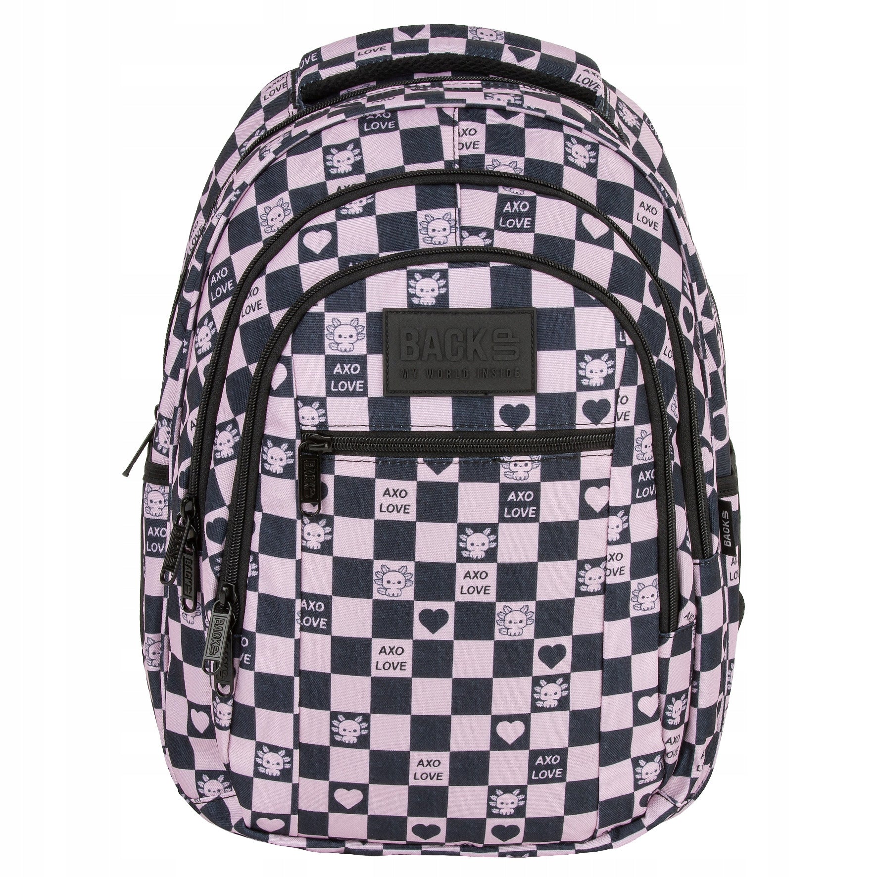 School backpack BackUP 26L AXOLOT HEART grille laptop A4 youth Type multi compartment