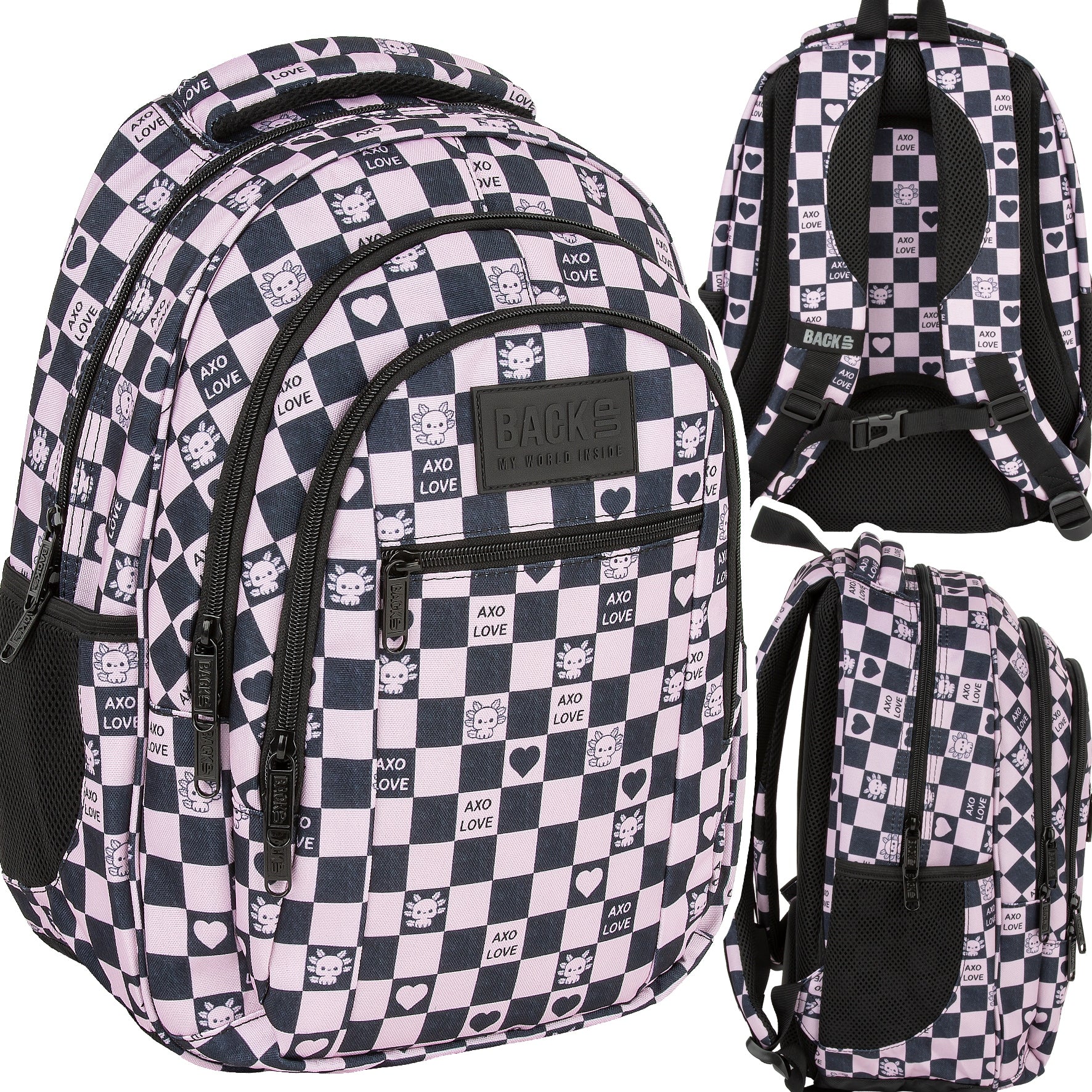 School backpack BackUP 26L AXOLOT HEART grille laptop A4 youth