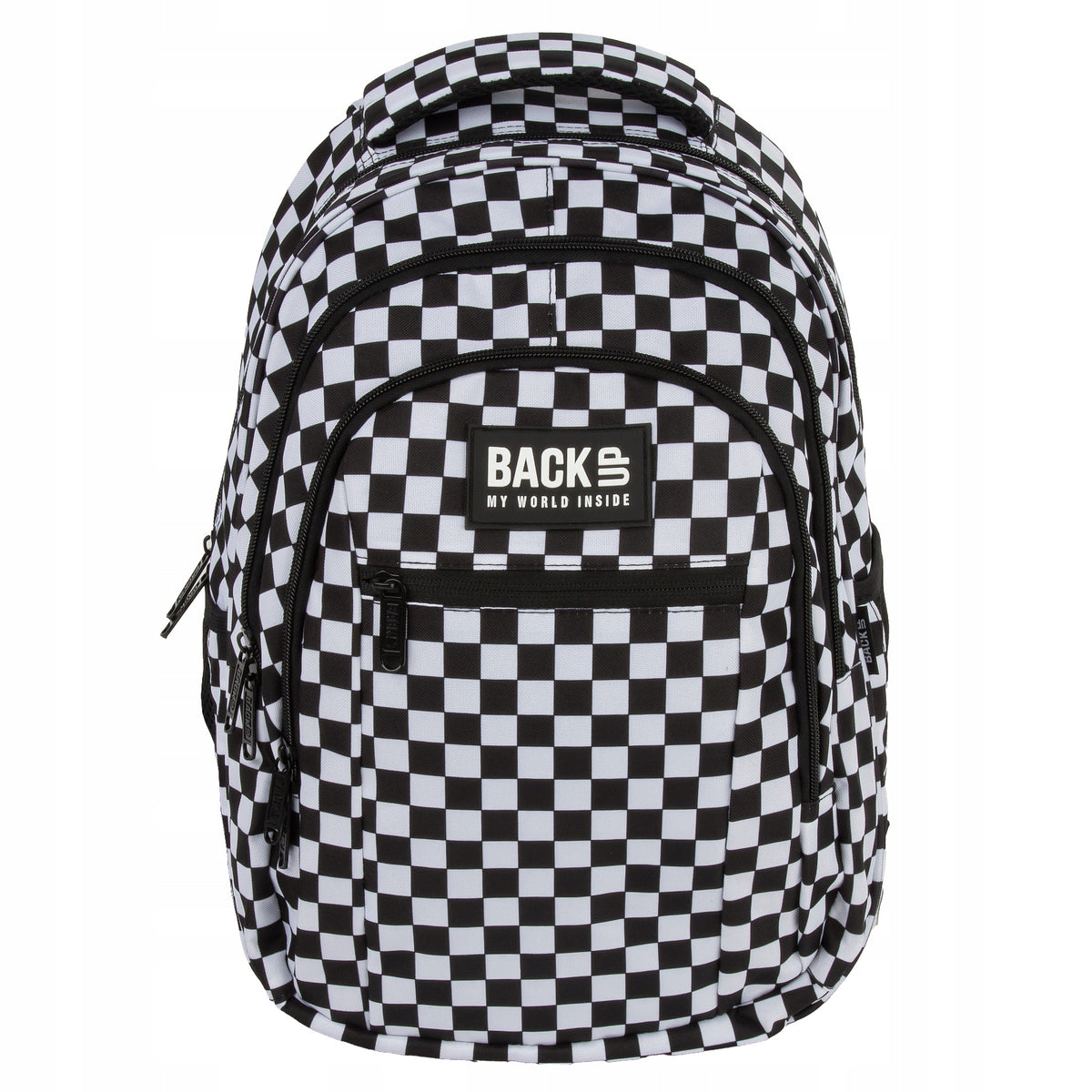 School backpack BackUP 26L CHESSBOARD laptop A4 grille BLACK Manufacturer code PLB7O94