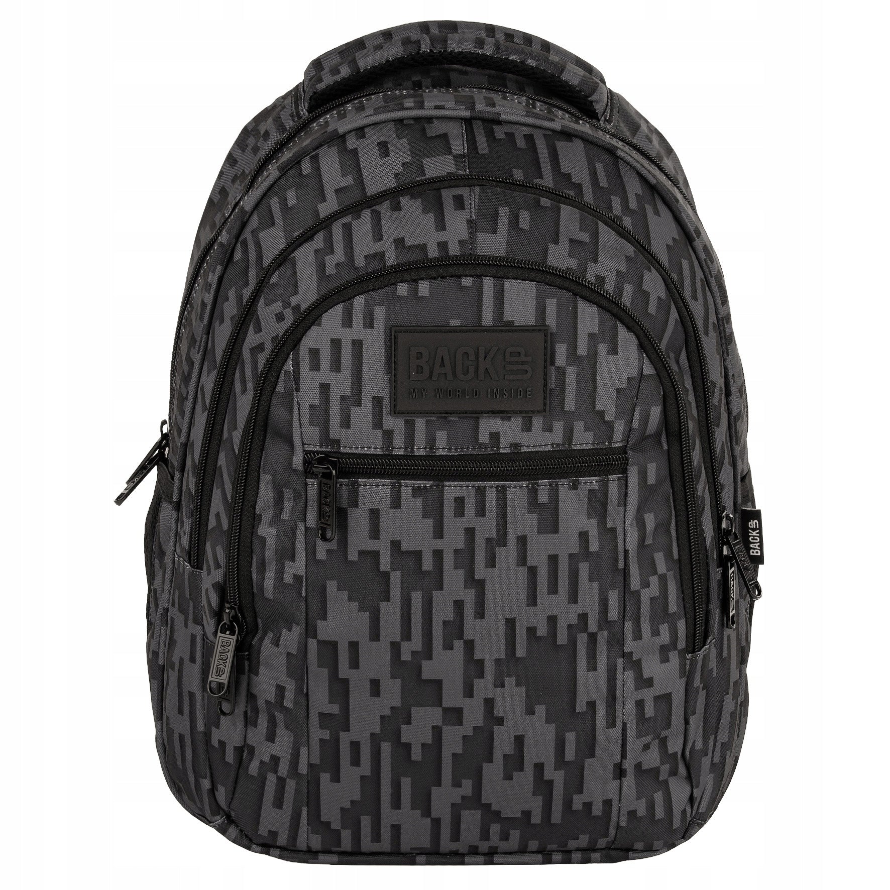 School backpack BackUP STEEL 26L 3 compartments grey youth pattern uni Type multi compartment