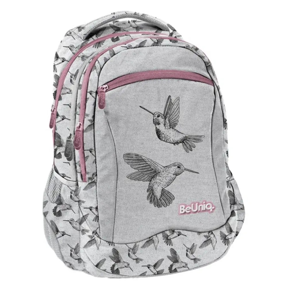 School backpack BeUniq 24 l grey - BIRDS