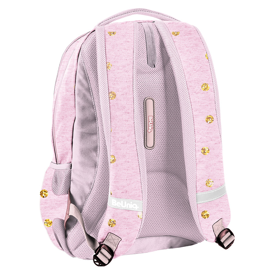 School backpack BeUniq gold Dots youth dots pink for teenager Brand BeUniq